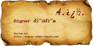 Aigner Ádám névjegykártya